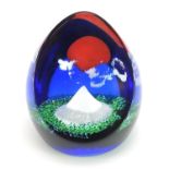 Caithness Fujiyama glass paperweight, limited edition 303/650, 10cm high