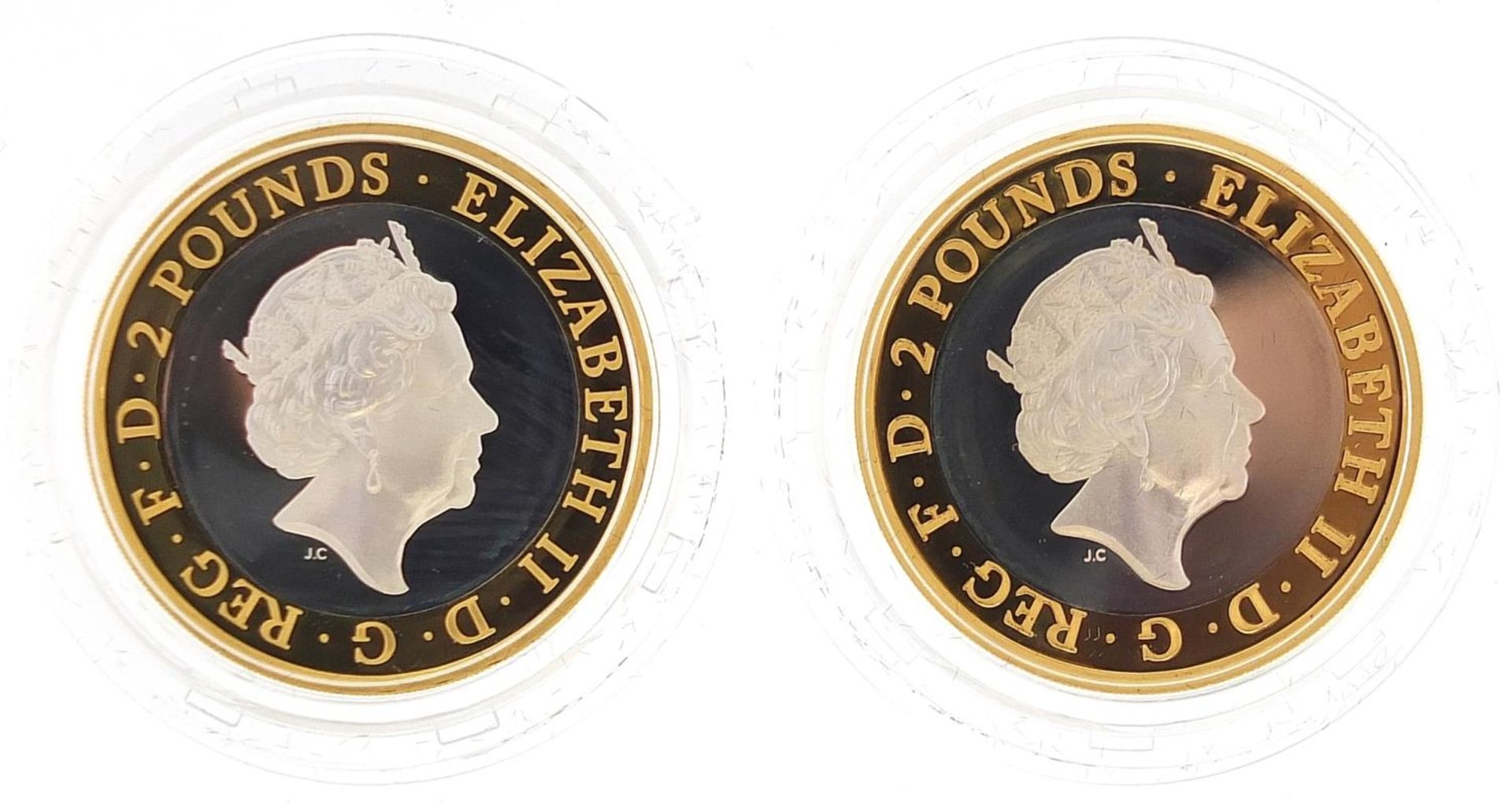 Two silver proof two pound coins commemorating Wedgwood and Samuel Pepys, each with case and box - Image 4 of 5