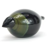 Oiva Toikka for Iittala, Finnish glass bird paperweight, paper label and signed to the base, 14cm in