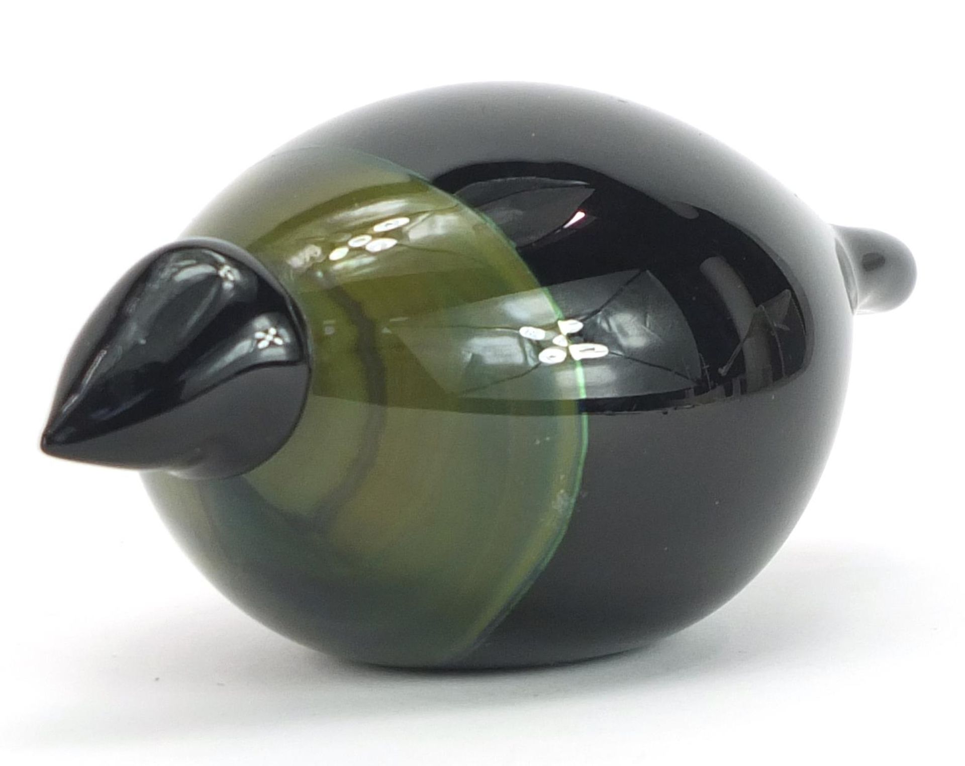 Oiva Toikka for Iittala, Finnish glass bird paperweight, paper label and signed to the base, 14cm in