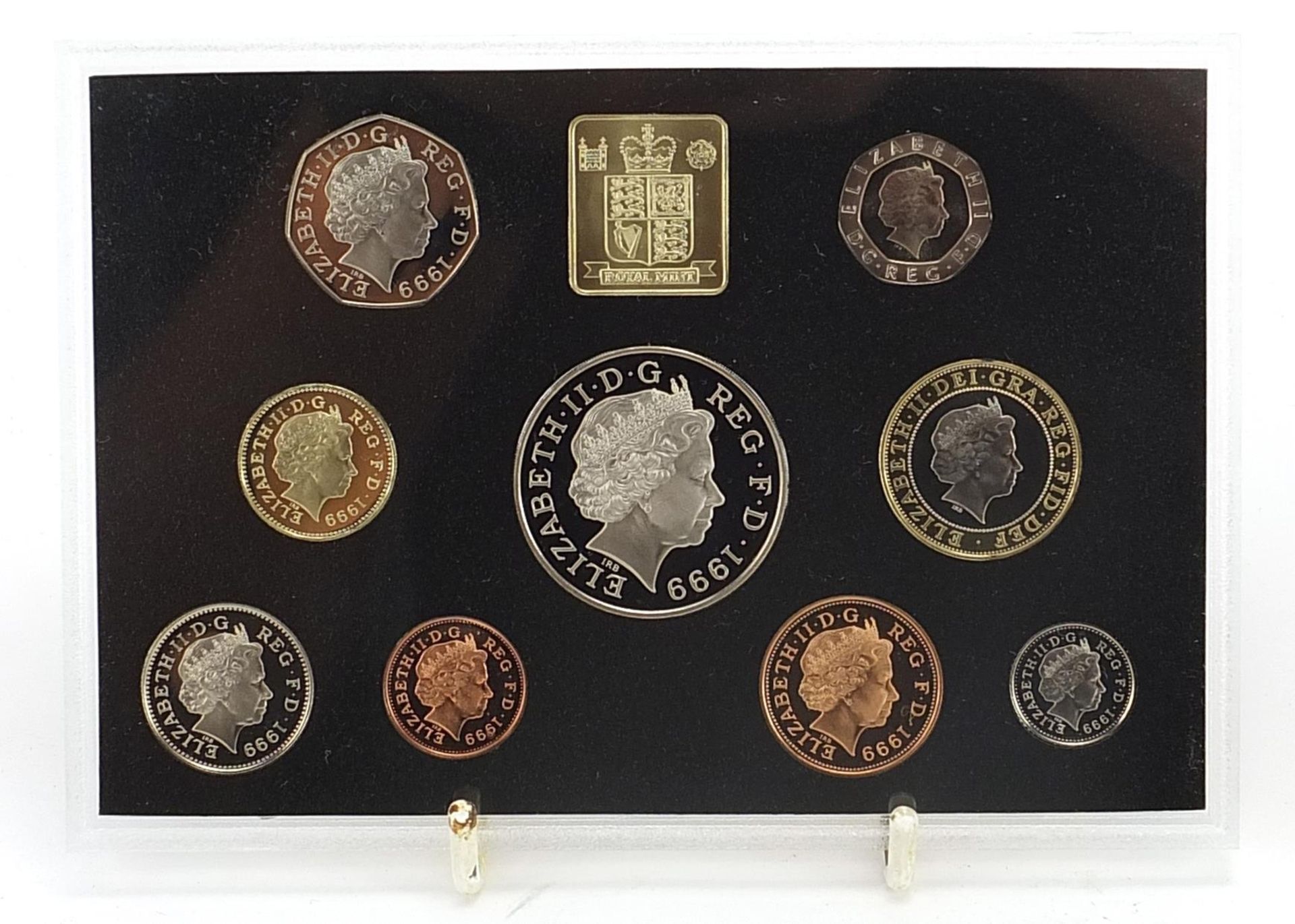 British coinage including Royal Mail 1999 proof coin collection, five pound coins and one pound - Bild 4 aus 4