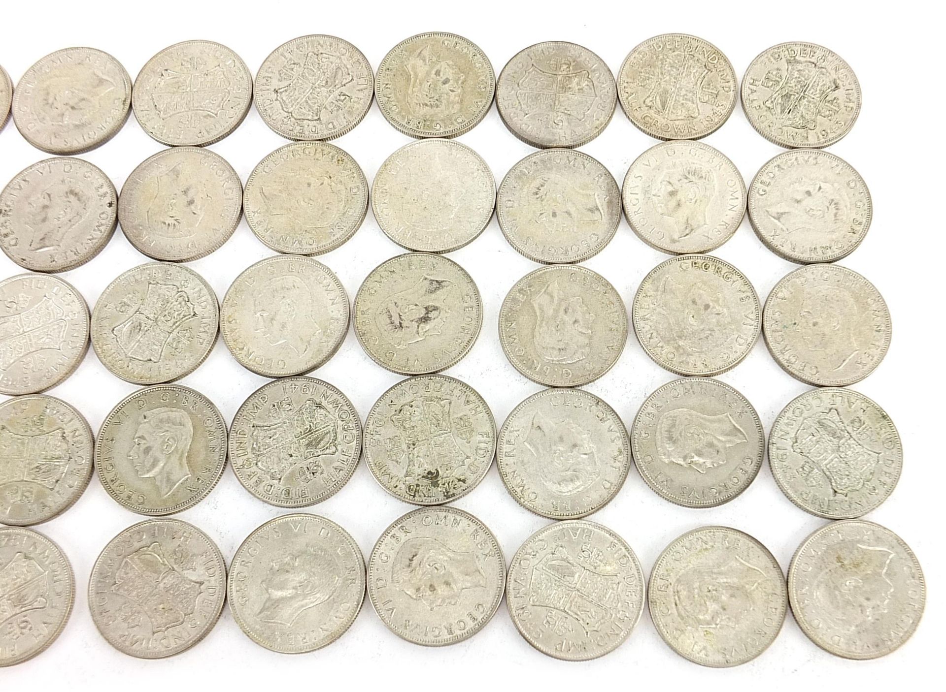 Collection of George VI British pre 1947 half crowns, 566.5g - Bild 3 aus 3