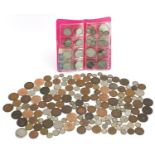 Victorian and later coinage, some silver, including half crowns, threepenny bits, sixpences and