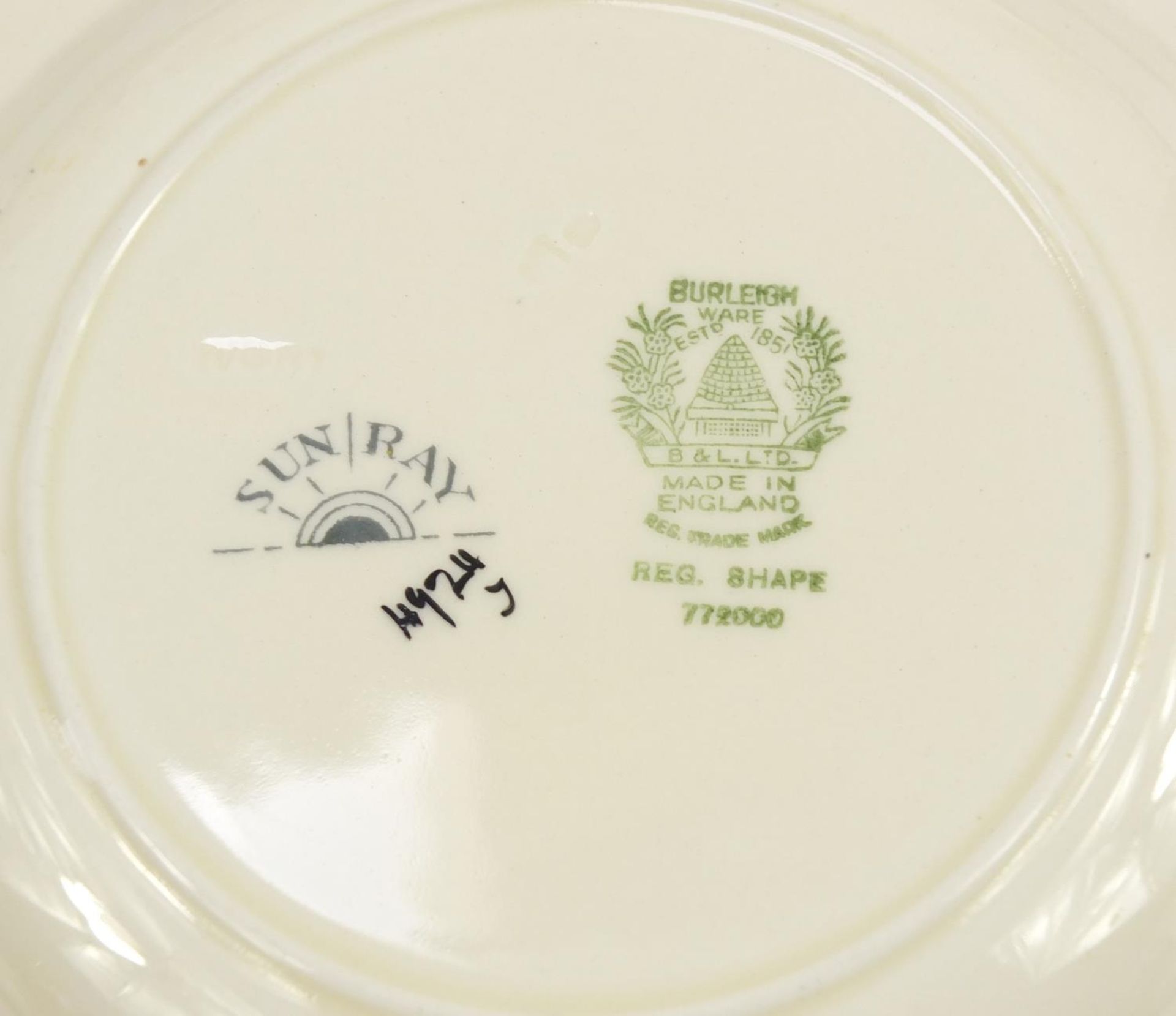 Art Deco Burleigh Ware Sun Ray dinner ware, reg shape 772000, including meat platter and lidded - Bild 4 aus 4