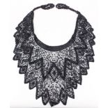 Butler & Wilson black bead and sequin neck piece with box, 60cm in length
