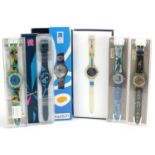 Swatch, six Swatch Collector's Club Olympic wristwatches with boxes and cases