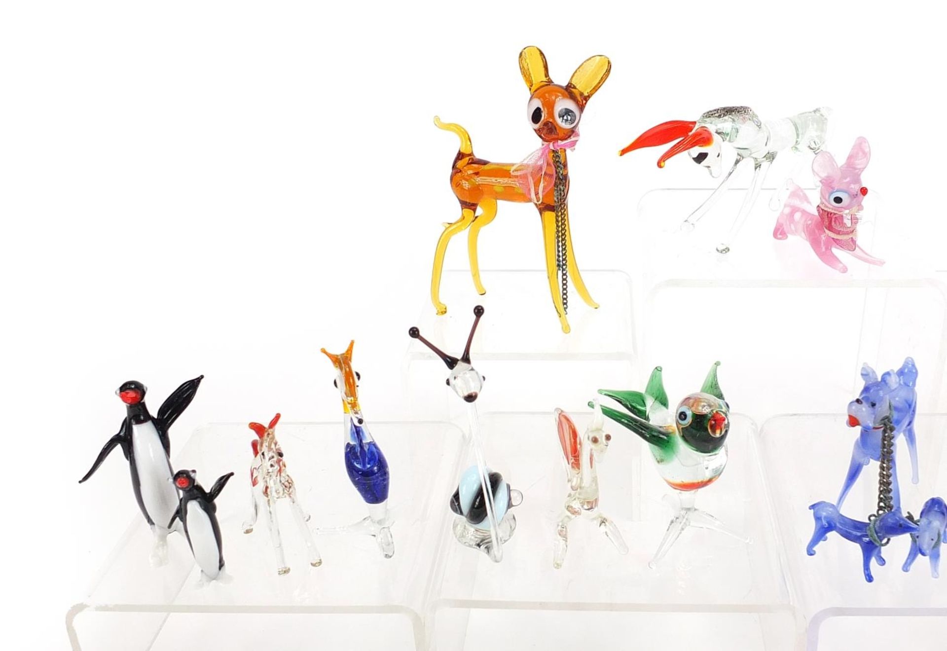 Collection of Murano style colourful glass animals, the largest 11cm in length - Image 2 of 5