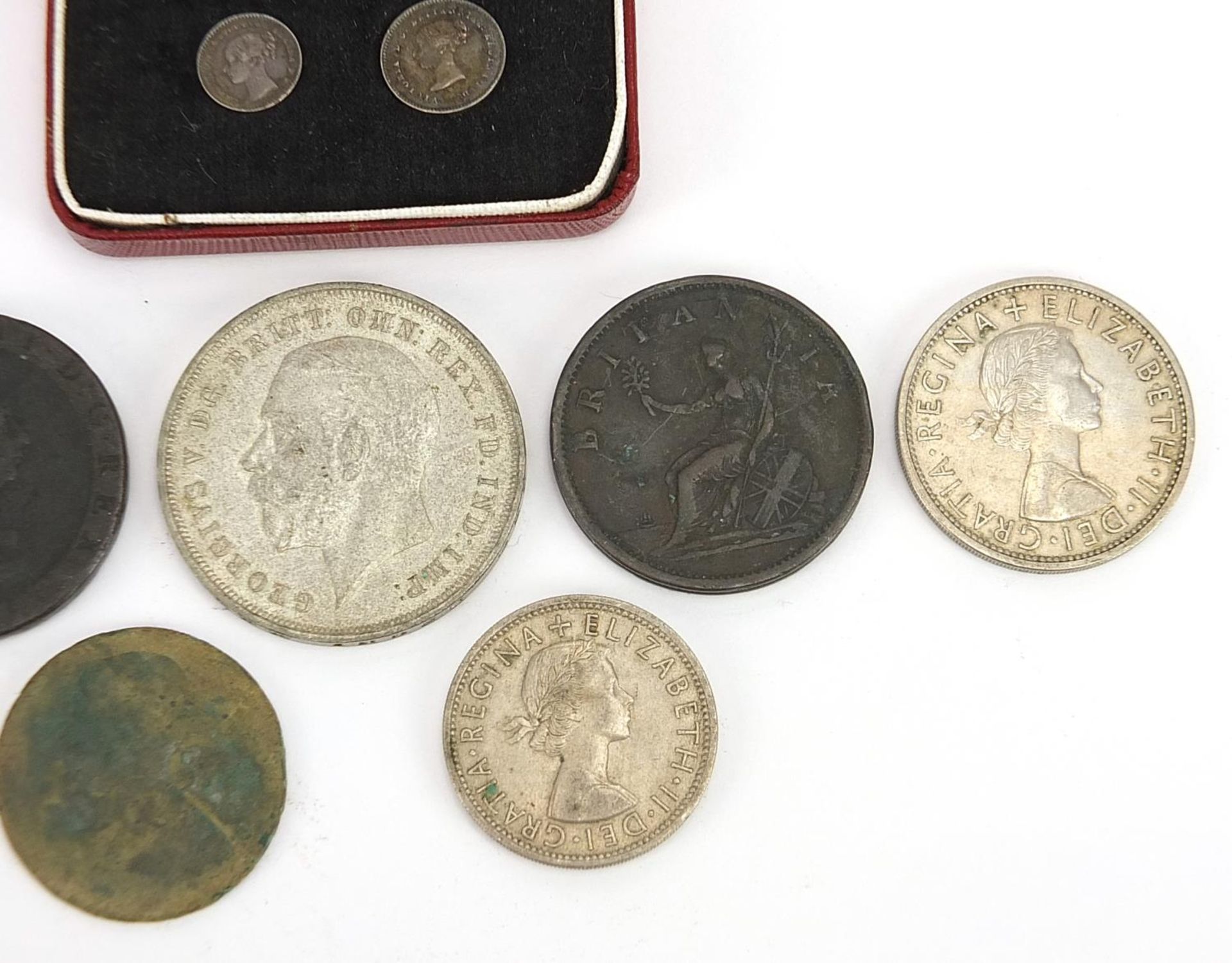 George III and later British coinage including two 1814 maundy coins and 1935 Rocking Horse crown - Bild 6 aus 6