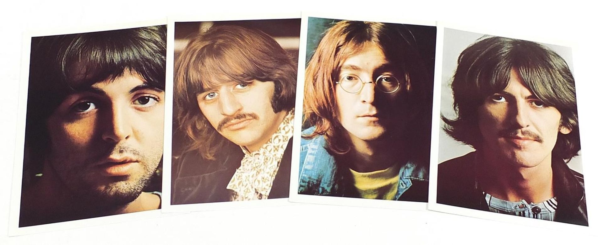 Four White Album vinyl LP records by The Beatles with poster and four pictures to include numbers - Image 9 of 17