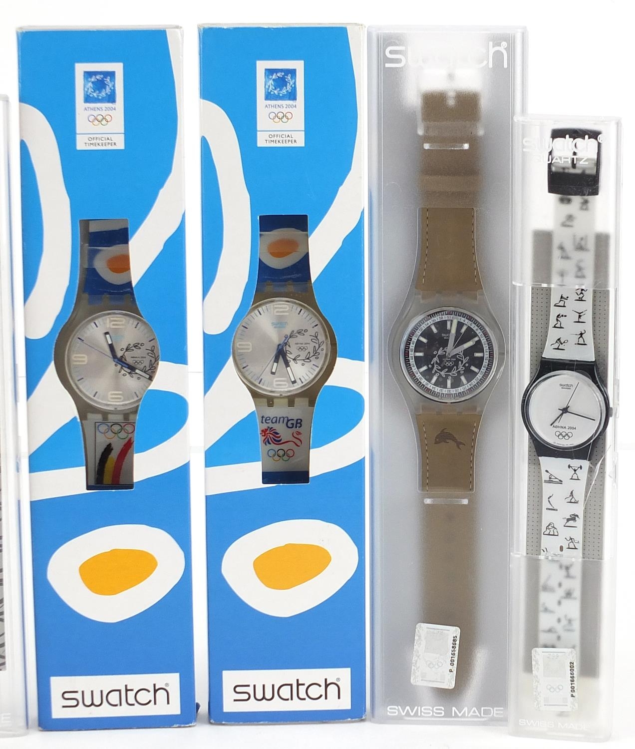 Swatch, six Swatch Collector's Club Olympic wristwatches with boxes and cases - Image 3 of 3