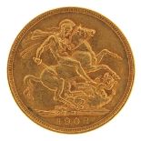 Edward VII 1902 gold sovereign, Melbourne mint