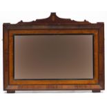 Edwardian inlaid mahogany and bird's eye maple framed rectangular mirror, 96cm x 76cm
