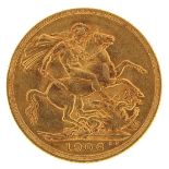 Edward VII 1906 gold sovereign, Melbourne mint