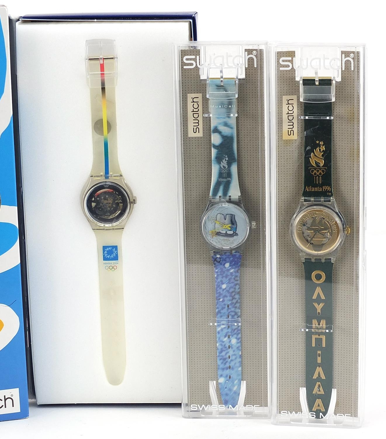 Swatch, six Swatch Collector's Club Olympic wristwatches with boxes and cases - Image 3 of 3