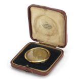 Gold coloured wax seal housed in a Jays Oxford Street London velvet and silk lined fitted case, 4.