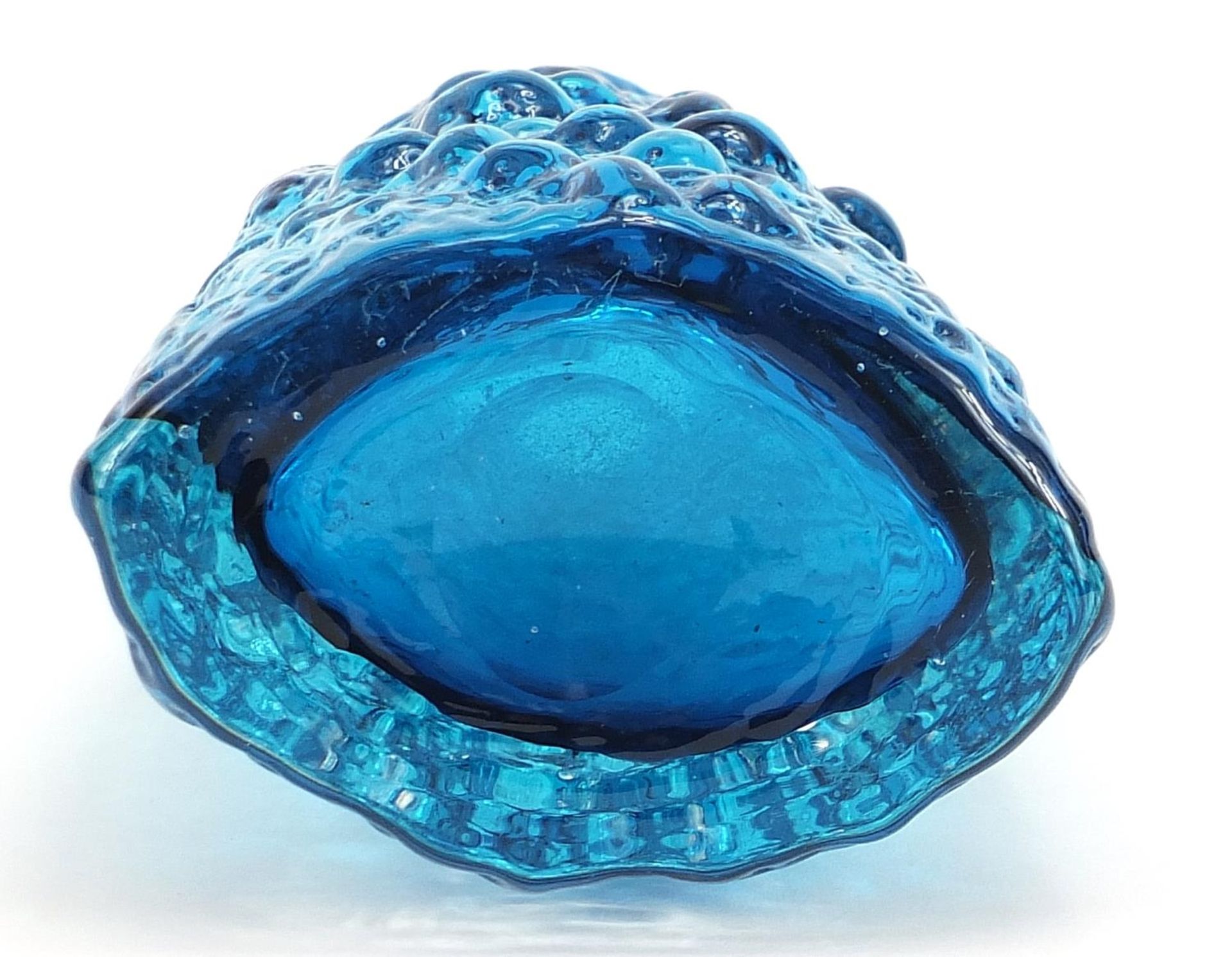 Geoffrey Baxter for Whitefriars, volcano glass vase in kingfisher blue, 18cm high - Image 3 of 3