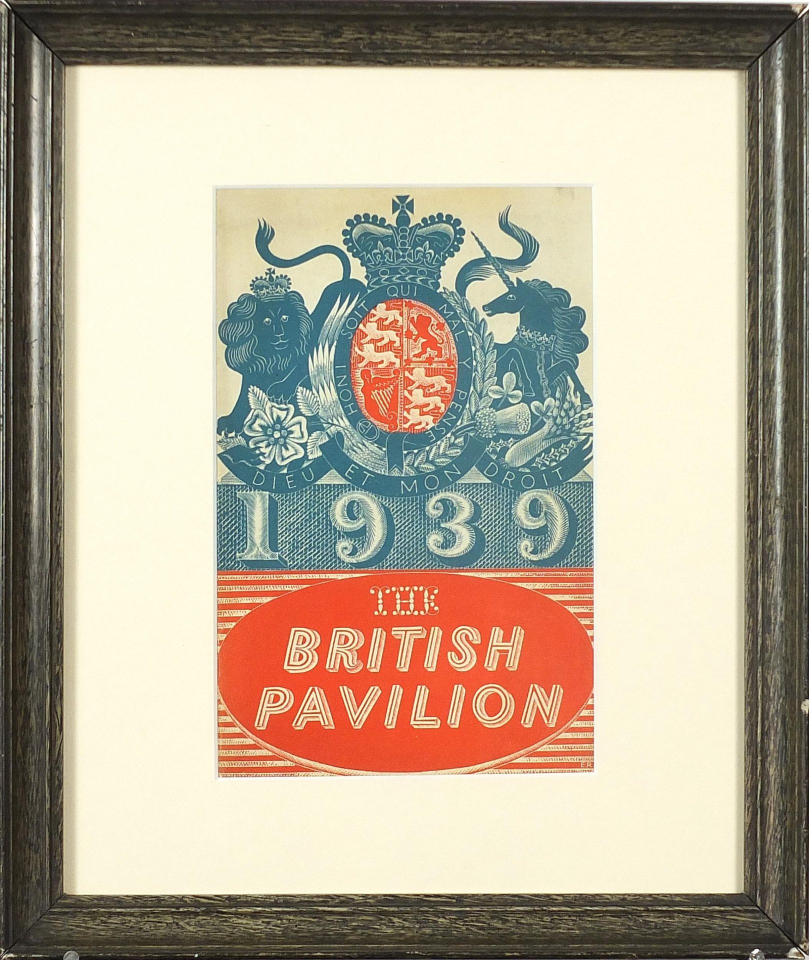 After Eric Ravilious - British Pavilion brochure 1939, woodcut engraving in colour, mounted, - Image 2 of 3