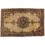 Rectangular Senneh beige ground rug having an all over geometric design, 210cm x 140cm