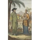 After Johan Nieuhof - A Topas or Mardick with his wife, Antique East Indian print in colour,