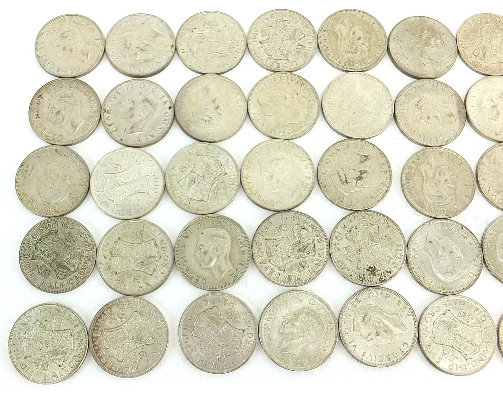 Collection of George VI British pre 1947 half crowns, 566.5g - Bild 2 aus 3