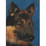 Portrait of a German Shepherd, oil on canvas, framed, 50cm x 37cm excluding the frame