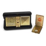 Ansonia Sun watch and Estyma travel clock, the largest 18cm wide