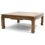 Chinese hardwood oak coffee table 42cm H x 100cm W x 100cm D