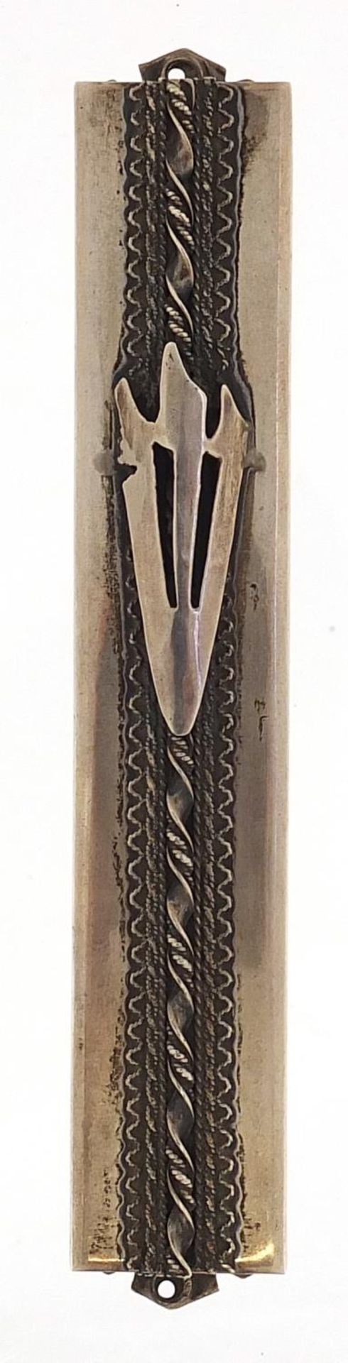 Judaica 925 silver Mezzuzah, 13.5cm high, 35.5g