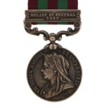 Victorian British military India 1895 General Service medal with Relief of Chitral 1895 bar