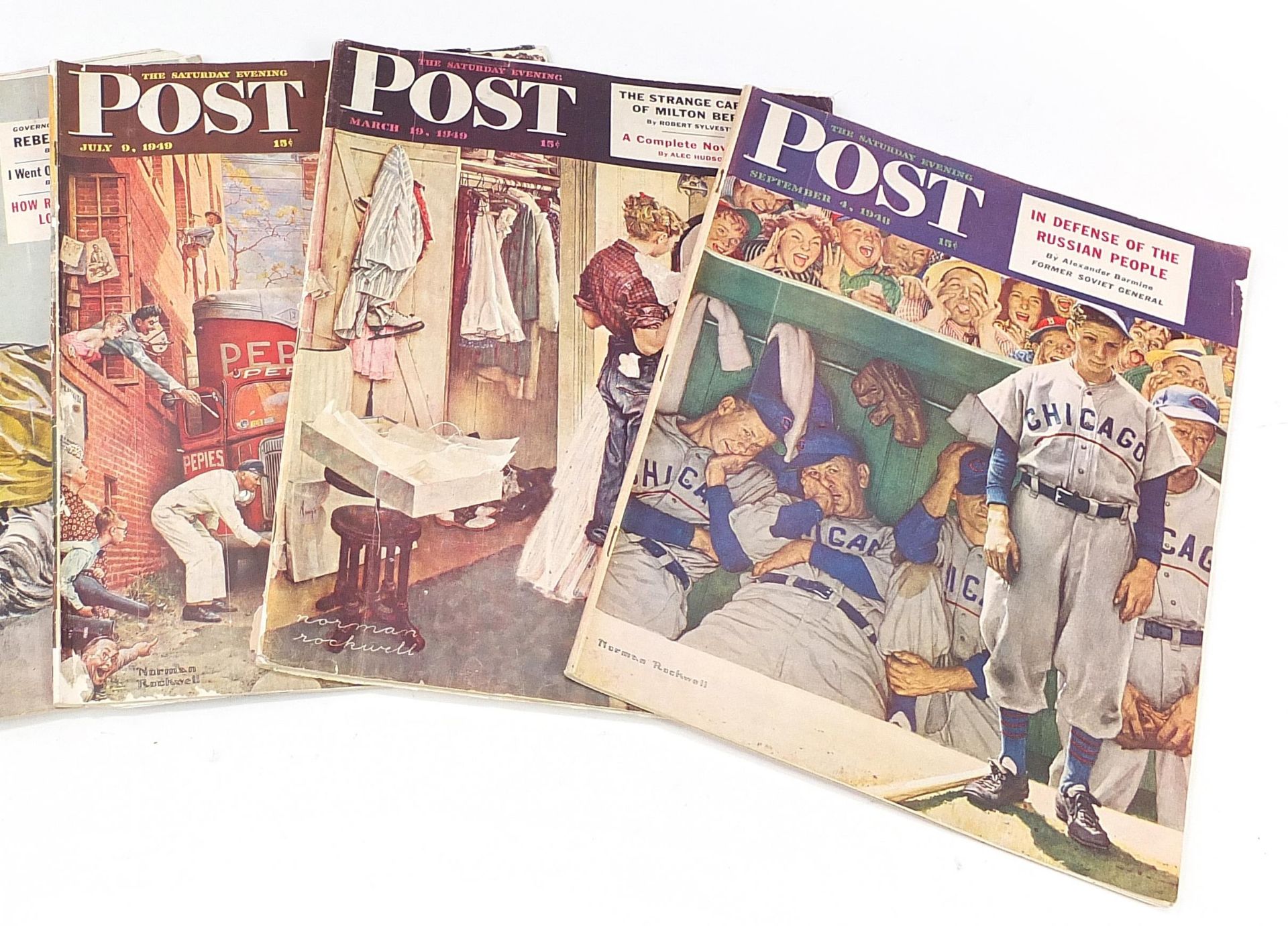 Five 1940s Saturday Evening Post designed by Norman Rockwell and Albert Staehle - Image 3 of 4