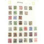 Collection of German stamps arranged in a Stanley Gibbons album including some Third Reich