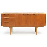 McIntosh & Co, mid century Scottish teak sideboard with three drawers and a pair of cupboard