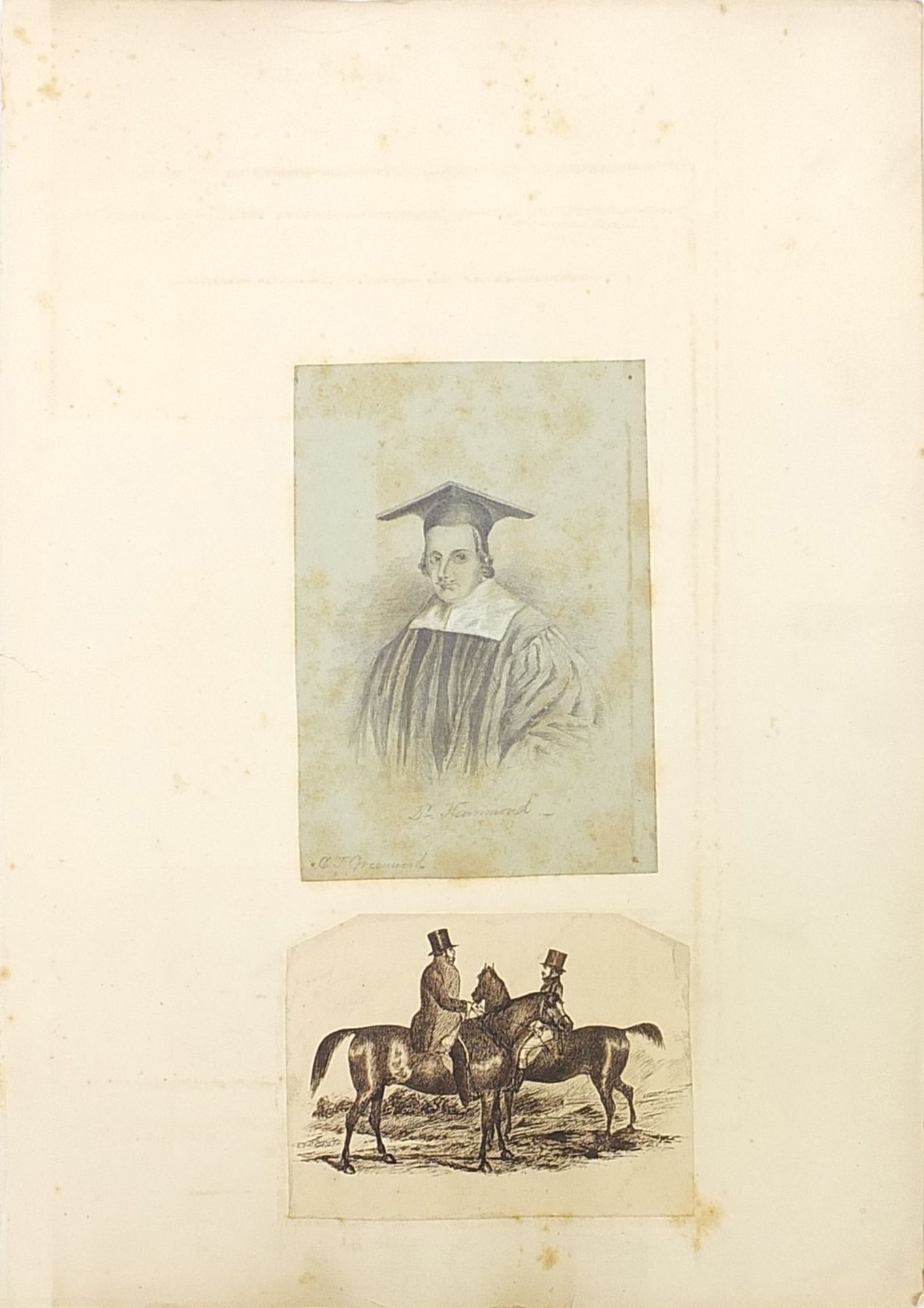 19th century and later inks, watercolours and pencil sketches including portrait of a 17th century - Image 4 of 9