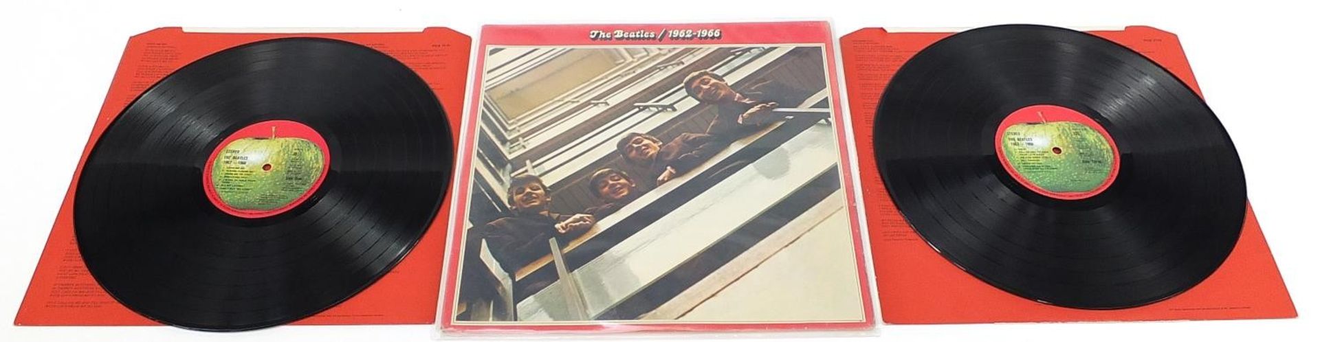 Nine The Beatles 1962-1966 vinyl LP records including Special Double Album set and red vinyl - Image 10 of 20