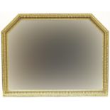 Large gilt framed overmantle mirror with bevelled glass, 112cm x 87.5cm