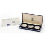 1994 three coin silver proof collection by The Royal Mint with fitted case commemorating 50th