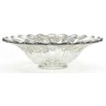 Silver overlaid glass fruit bowl, 32cm in diameter