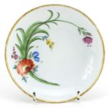Meissen, 19th century German porcelain dish hand painted with flowers, 13.5cm in length