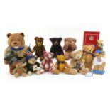 Collection of collectable teddy bears including Robin Rive, Bear With Us and Box Bears, the