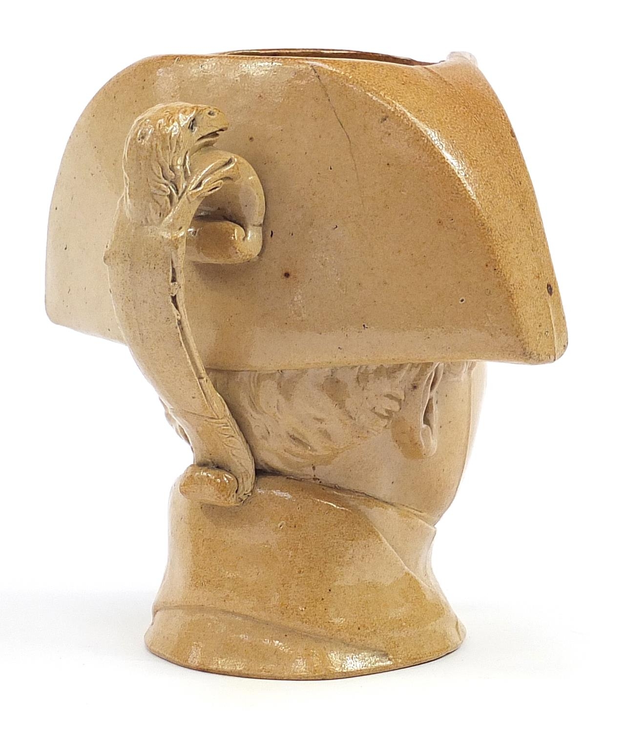 Stephen Green of Lambeth, 19th century salt glaze character jug in the form of Napoleon Bonaparte, - Image 2 of 4