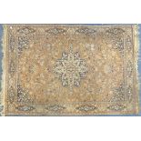 Rectangular Persian brown ground rug having an all over floral design, 165cm x 115cm