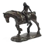 After Leicester C Thomas, large bronzed figure of Lady Godiva on horseback, 45cm in length