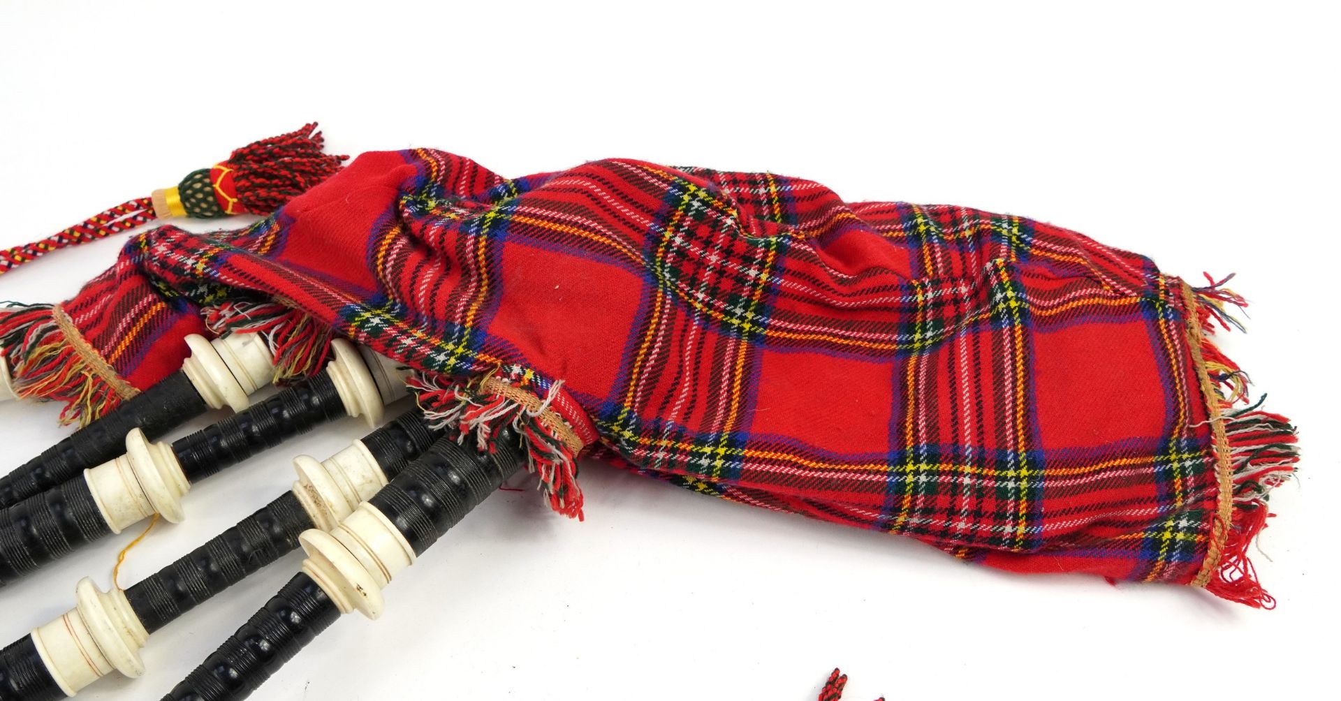 Set of Scottish bagpipes with two kilts and a suit - Image 7 of 7
