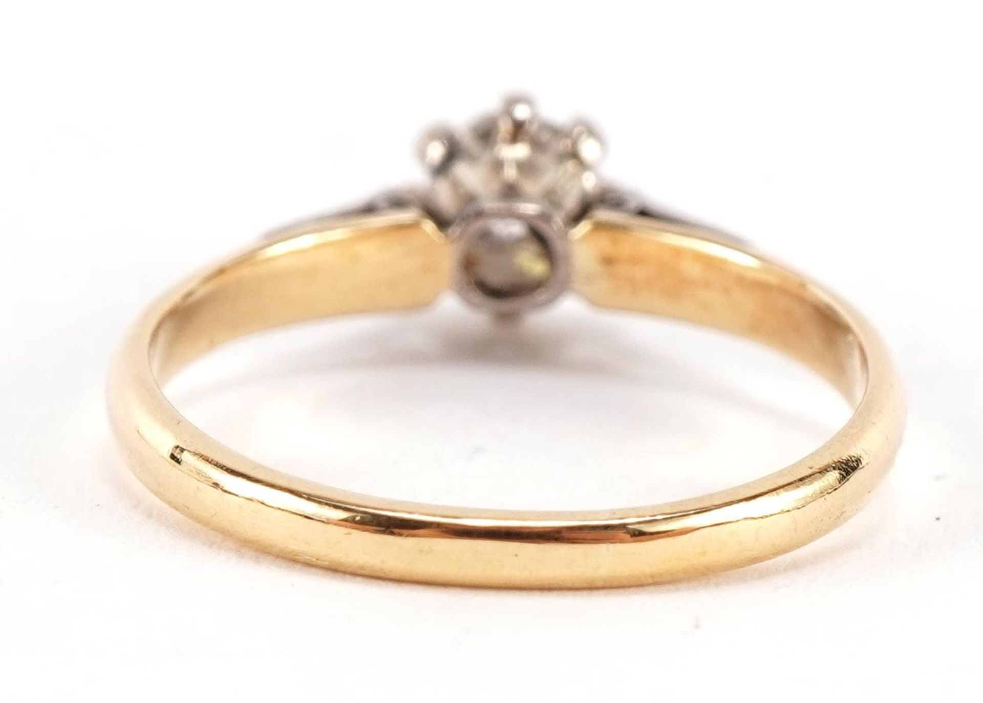 18ct gold diamond solitaire ring with diamond set shoulders, the central diamond approximately 4.9mm - Image 2 of 5