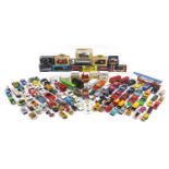 Collection of vintage and later diecast vehicles, predominantly Corgi and Matchbox