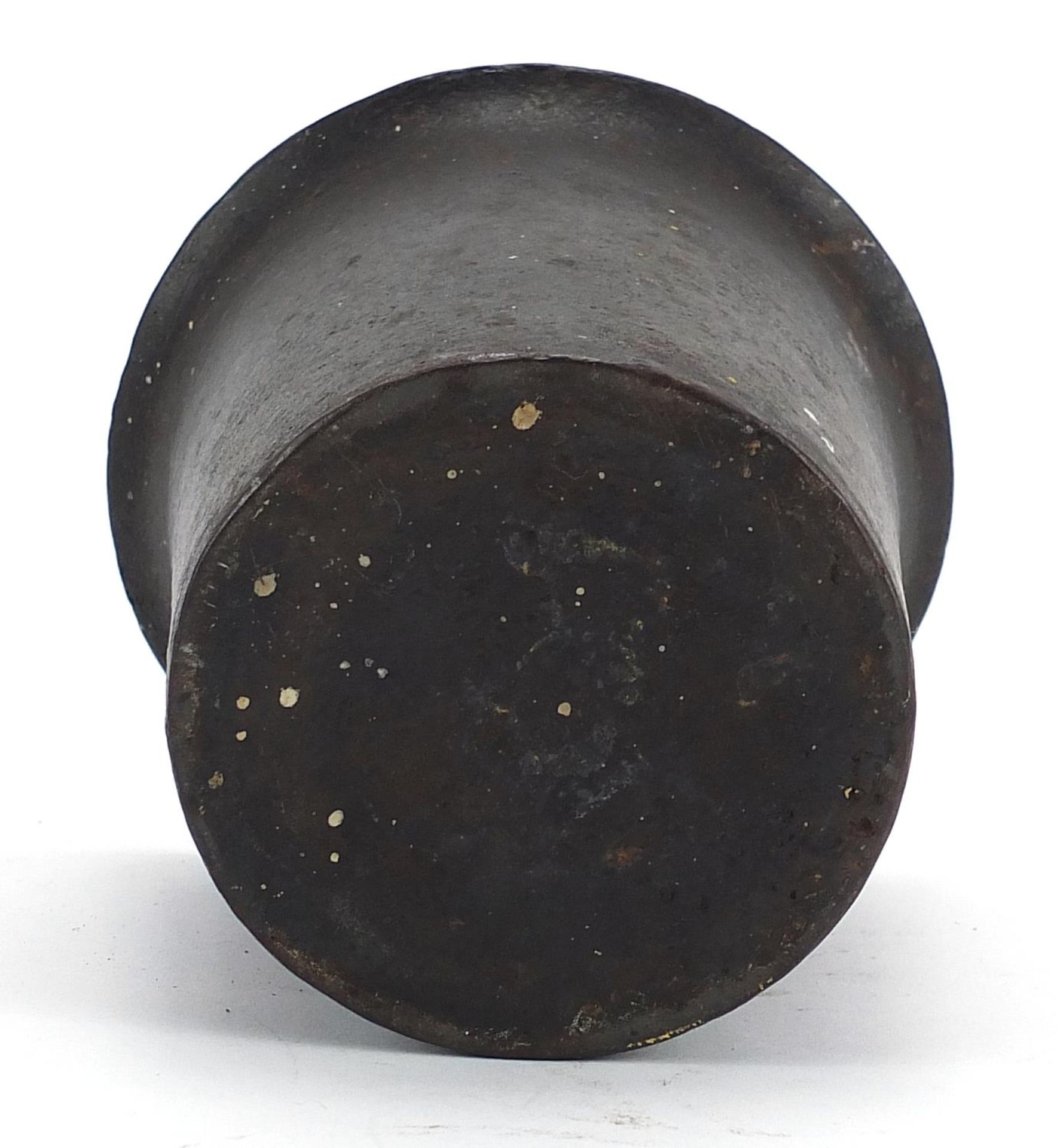 Antique bronzed pestle and mortar, the mortar 12cm high - Image 4 of 4