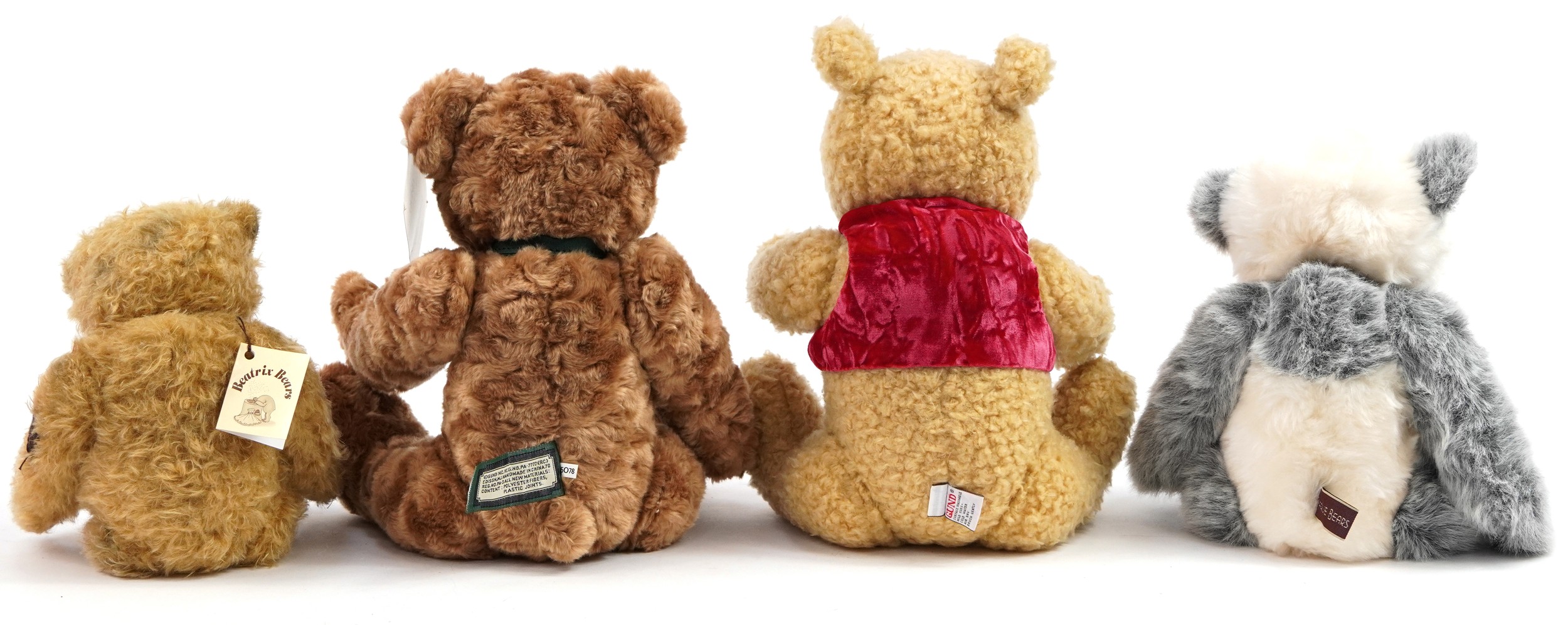 Four collectable teddy bears including Charlie bears, the largest 45cm high - Image 2 of 4