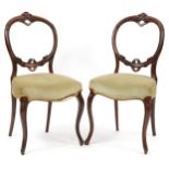 Pair of Victorian rosewood occasional chairs, 86.5cm high