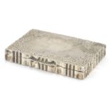 German rectangular 835 silver engine turned cigarette case, impressed Lameyer to the interior, 8cm