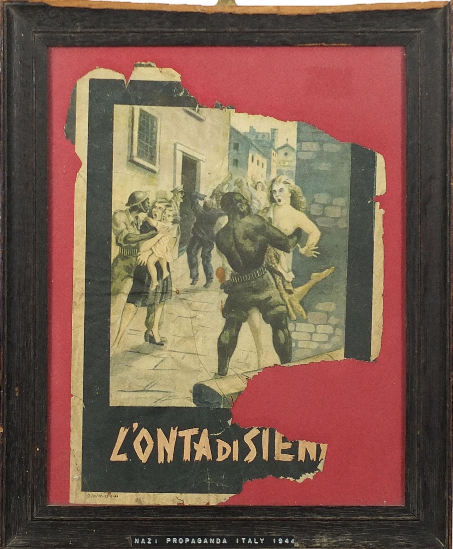 German military interest Nazi propaganda poster, framed and glazed, overall 42cm x 34cm - Image 2 of 4